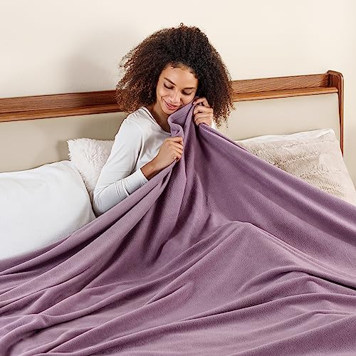 Berkshire Blanket Microfleece Twin Size Bed Blanket Lavender,Lightweight Soft Breathable Plush Micro Fleece Blanket for Bed Couch Sofa,60x92 Inches - color: Lavender, size: Twin/Twin XL