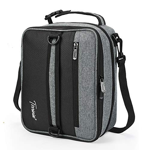 Tirrinia Expandable Insulated Lunch Bag for Men Women – Leakproof Reusable Cooler LunchBox for Kids & Adults with Shoulder Strap, Perfect for Work, School, Office, Travel,Dark Grey - color: Gray