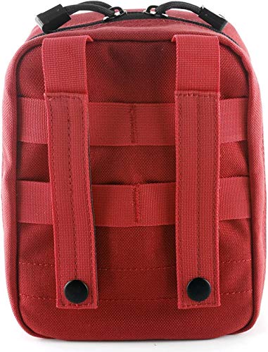 First Aid Pouch Empty Small, Tactical Molle EMT Pouch Compact Medical IFAK Rip Away Untility Bag Pouches - color: RED