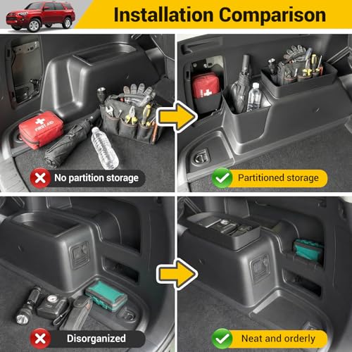Rear Trunk Organizer for 2010-2024 Toyota 4Runner 5-Seat 2nd Row Without Speaker Accessories, Storage Bin Trunk Storage Box Cargo Tray for 10-24 4 Runner(5Pcs Trunk Organizer,Not for 7-Seat) - color: 10-24 4Runner 5-Seat W/O Speaker(5pcs)