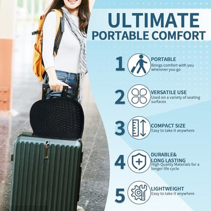 Portable 3D Breathable Seat Cushion – Foldable, Soft & Lightweight for Airplane Travel Stadium Cushion