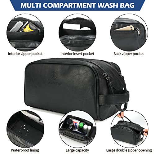 Zeroway PU Leather Travel Duffel Bag with Laundry Bag, Weekender Overnight bag Luggage Carry-On Bag with Shoe Pouch for Men or Women Black - color: Black-travel set