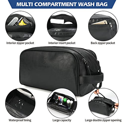 Zeroway PU Leather Travel Duffel Bag with Laundry Bag, Weekender Overnight bag Luggage Carry-On Bag with Shoe Pouch for Men or Women Black - color: Black-travel set