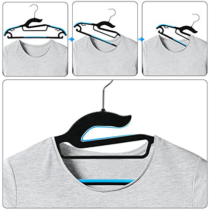 Tinfol 30PC Dry Wet Clothes Hangers with Non-Slip Pads, 16inch Plastic Space Saving Clothes Hanger - Heavy Duty Suit Hanger for Cloth,Underwear, Pants, Shirts and Sweaters - color: Black, size: 30 Pack