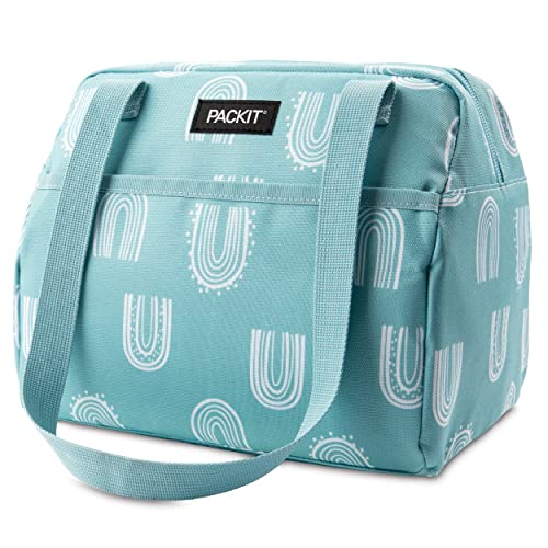 PackIt Freezable Hampton Lunch Bag, Desert Arch, Built with EcoFreeze Technology, Collapsible, Reusable, Zip Closure with Front Pocket and Shoulder Straps, Perfect for Tweens and Adults - color: Desert Arch
