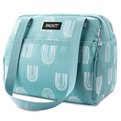 PackIt Freezable Hampton Lunch Bag, Desert Arch, Built with EcoFreeze Technology, Collapsible, Reusable, Zip Closure with Front Pocket and Shoulder Straps, Perfect for Tweens and Adults - color: Desert Arch