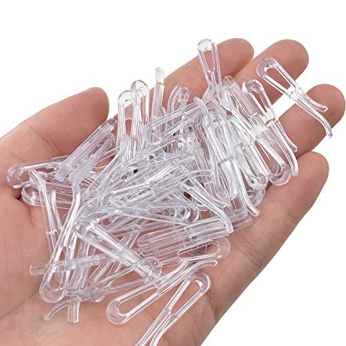 HAHIYO 1.5inch/38mm 200Pcs Clear Plastic U Shape Alligator Clip, Clothespin Fabric Clip Garment Shirt Folding Clip Toothless for Sewing Room Folding Sock Tie Pant Securing Fabric to Comic Book Board - size: Clear - 1.5 inches - 200 Count - Toothless