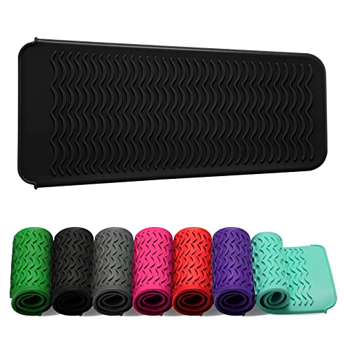 ZAXOP Resistant Silicone Mat Pouch for Flat Iron, Curling Iron,Hot Hair Tools (Black) - color: Black, size: 1 PACK