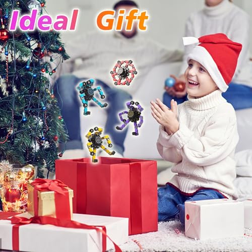 Gokeey Transformable Fidget Spinners Toys 4 Pcs for Kids and Adults Stress Relief Sensory Toys for Boys and Girls Age 8-13 Fingertip Gyros Party Favors Birthday Gifts for Teens Road Trip Travel Toy - style: fidget toys 4pc