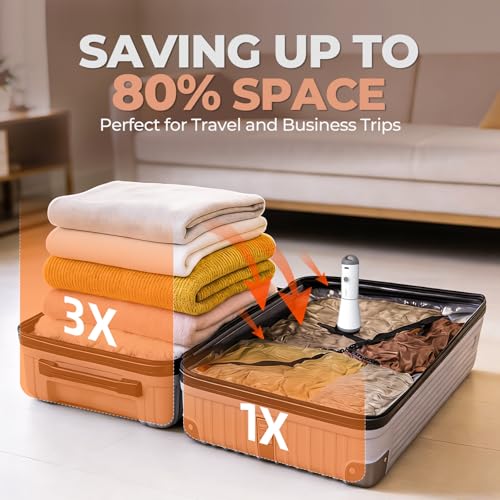 Portable Wireless Vacuum Sealer Pump,Powerful Air Compressor for Luggage Compression Bags with USB Fast Charging & Rechargeable