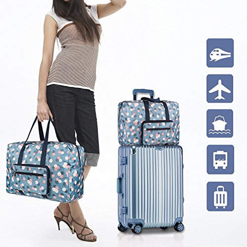 F.FETIVIN Weekender Bag Carry On Travel Duffle Medium Overnight Bag for Women(BLUE) - color: BLUE