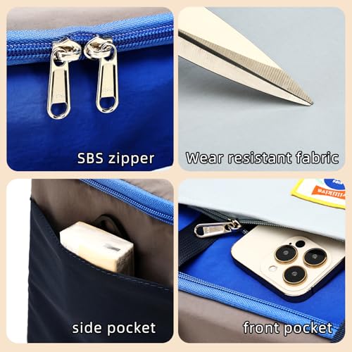 willikiva Insulated Lunch Bag Women Man Leakproof Soft Cooler Tote Bag Reusable LunchBox with Adjustable Shoulder Strap for Adults Work Travel(Grey Blue) - color: Grey Blue