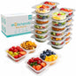 Reusable Snack Containers with Lids 20 Pack (40 Pieces) Portion control, Snack Pack Containers 2 Double Compartment Snack Containers for Kids On the Go Meals, Camping Snack Tray Prep