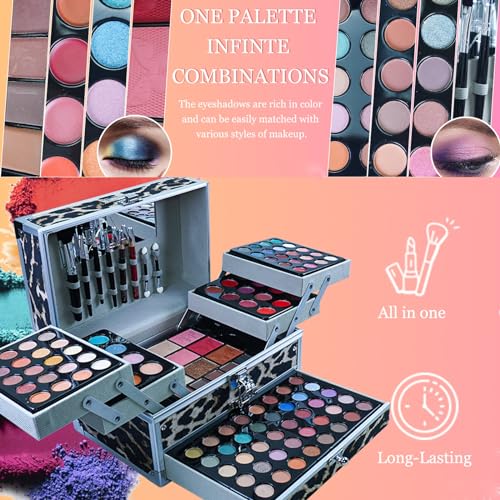 RoseFlower Make up Set All-in-One Professional Makeup Kit Eyeshadow Palette Gift Set Makeup Essential Starter Kit Blush Face Make-up palette Highly Pigmented Cosmetic Bundle