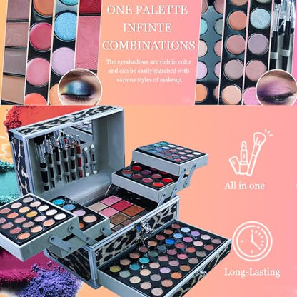 RoseFlower Make up Set All-in-One Professional Makeup Kit Eyeshadow Palette Gift Set Makeup Essential Starter Kit Blush Face Make-up palette Highly Pigmented Cosmetic Bundle