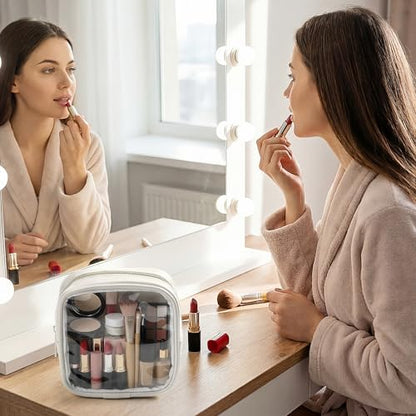 Abbylike 3 Pcs Mini Clear Makeup Bag Cosmetic Bags Set Waterproof Transparent Toiletry Bag with Zipper for Women Girls, Gifts for Bridesmaid (Nude,Elegant Gray,Moonlight White) - color: Nude,Elegant Gray,Moonlight White