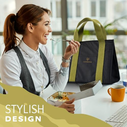 VonNova Women’s Insulated Lunch Bag – Cute Large 7L Lunch Tote for Office – Durable Small Lunch Box for Women with Premium Cooler Insulation – Stylish Lunchbox for Adults, Nurses & Teachers - color: Verdique
