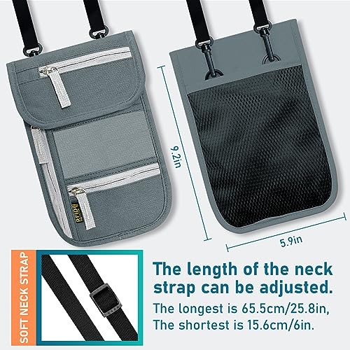 Travel Neck Wallet, RFID Blocking Passport Holder with Adjustable Neck Strap for Men and Women to Keep Cash, Credit Cards and Travel Documents Safe - A - color: ColorA