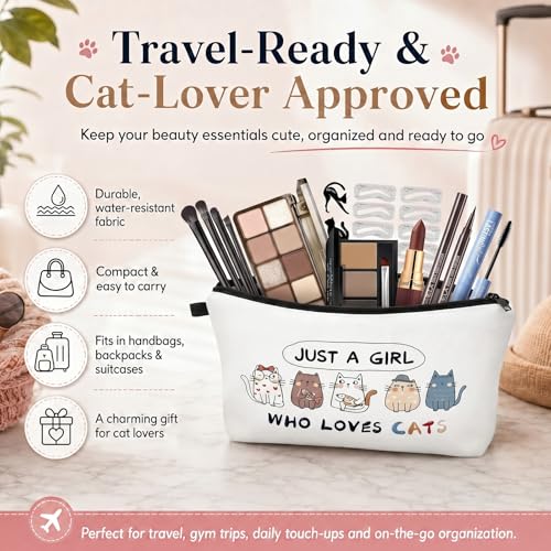 Basic Eye Makeup Kit for Women, 90s Neutral Eyeshadow, Brow Powder, Brow Stencils, Cat Eyeliner Guides, Taupe Matte Lipstick, Cat Lover Cosmetic Bag & etc. - Perfect Makeup Gift Set for Girls & Teens. - color: 10-Cat Lover