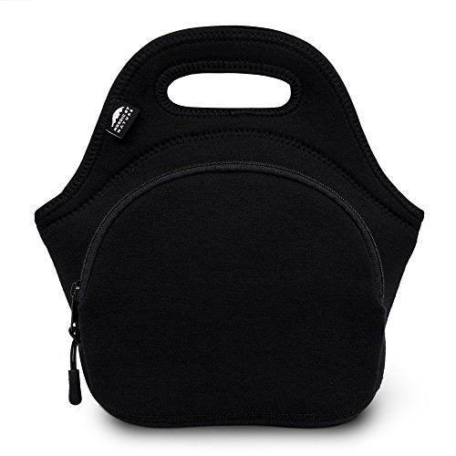 Nordic By Nature Lunch Bags For Women & Lunch Boxes For Kids Premium Insulated Lunch Box Extra Thick Neoprene, Soft Cotton Feel, Premium Stitching, Outside Pocket, Washable (M) Black - color: Black, size: Medium