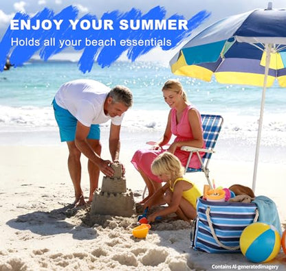CaCTOUR Large Beach Bag Women,Beach Bags Waterproof Sandproof with Zipper Wet Pocket,Beach Tote Pool Bag for Swim Gym Travel - color: Blue