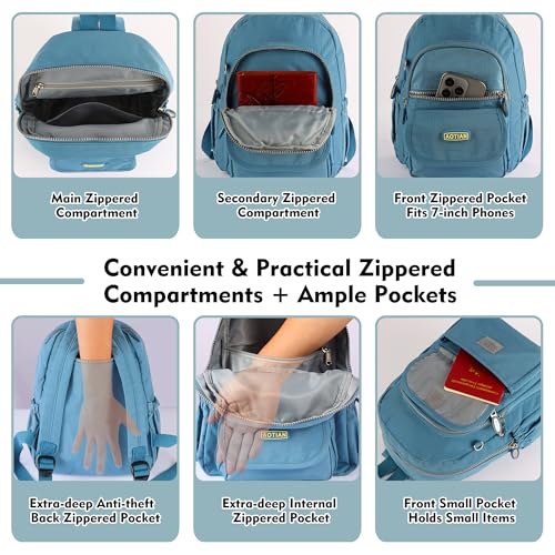 AOTIAN Mini Nylon Women Backpacks Casual Lightweight Small Daypack for Girls - color: Mini Light Blue