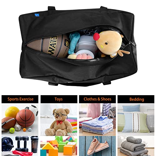 COOLBEBE 24x12x12 Inch Travel Duffle Bag (53L), Mid-Size Weekender for Overnight Trips, Camping, and Sports Gear Hauling, Water Resistant, Black - size: 24” x 12” x 12”