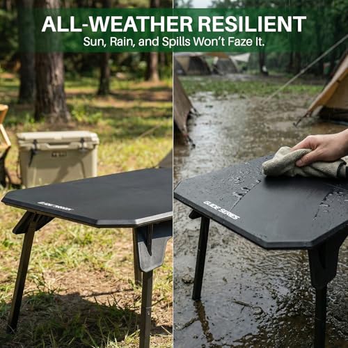 TOPCHANCES Folding Camping Table Outdoor,Ultralight Aluminum Camping Tables Multifunctional Portable Folding Table with Carrying Bag for Holiday Festival Camping Travel Picnic Grilling - color: Black