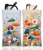 Eyeglasses Sunglasses Case PU Soft Squeeze Top Glasses Pouch for Women Student,Floral Pattern Portable Anti Scratch - color: Blue-mushroom03