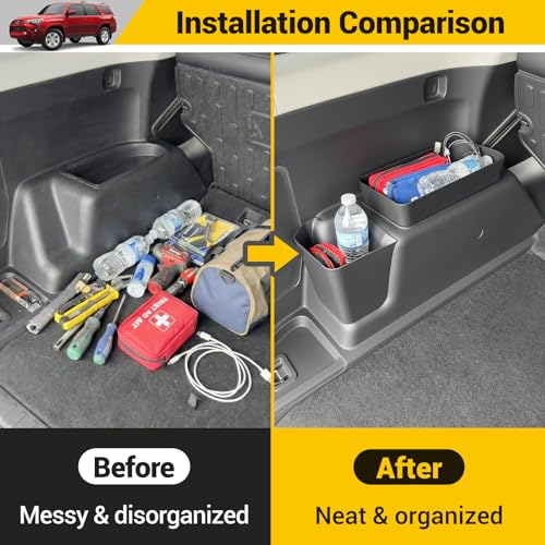 Rear Trunk Organizer for 2010-2024 Toyota 4Runner 5-Seat 2nd Row Accessories, Storage Bin Trunk Side Storage Box Cargo Tray for 10-24 4 Runner(3Pcs Left+Upper Side,Not for 7-Seat) - color: 10-24 4Runner 5-Seat(3pcs Left+Upper)