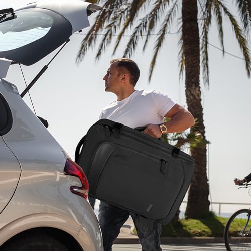 Vancropak Backpack for Men, Extra Large 50L Travel Backpack, Carry on Airplane Approved Luggage Bag with 3 Packing Cubes for Suitcases, Overnight Weekender Business Hiking Daypack Bag, Black
