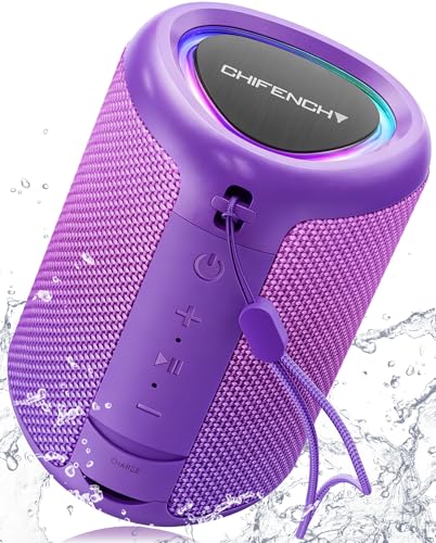Portable Bluetooth Speaker Beach Essentials: Powerful Crystal Clear Sound/Dynamic Light/IPX5 Waterproof/All Day Playtime/Wireless BT 5.3/TWS Paring, Dad Gifts, Outdoor|Travel|Camping|Pool Accessories - color: Gradient Purple