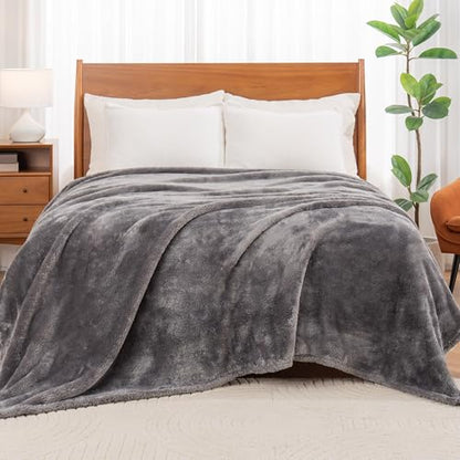 Berkshire Blanket Classic Extra-Fluffy™ Plush Blanket,Twin Size Bed Blanket,Soft Fuzzy Fluffy Long Hair Blanket for Couch Sofa Bed,Shadow Grey,60x92 Inches, E0554-TX-05U - color: Shadow Grey, size: Twin/Twin XL
