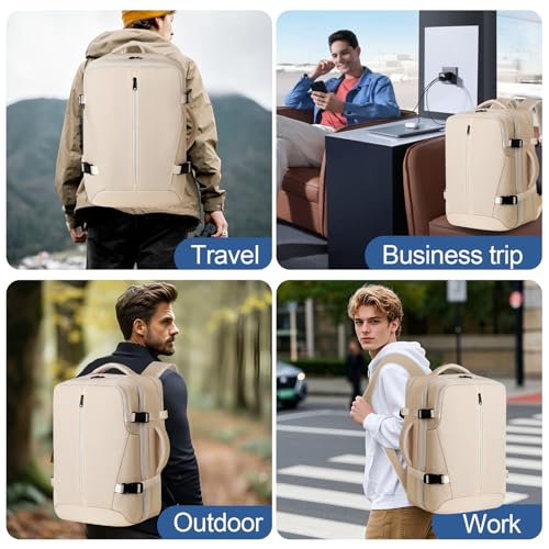 Vacuum Seal Backpack Travel with Pump, Expandable Vacuum Backpack with Air Compression System, Airback Vacpack TSA Lock Water Resistant Carry-On Luggage (White) - color: White