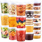 BYSNOW 60 Sets Deli Containers with Lids, 32/16/8 oz X 20 Set Each, Leak-Proof & BPA Free Airtight Stackable Takeout Plastic Food Storage Containers, Freezer/Microwave/Dishwasher Safe