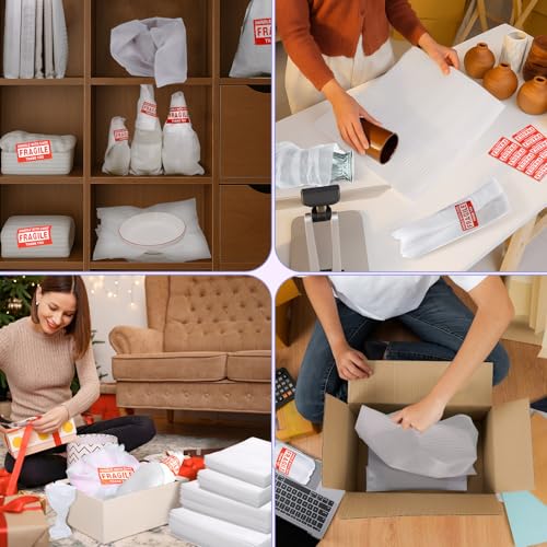 390 Pcs Moving Supplies, 270 Foam Pouches & Foam Sheets, 4 Sizes Packing Foam Pouches with 120 Fragile Stickers for Protect Cushion Dishes China Storage Supplies (7.8X7.8", 7.8X12", 12X12", 12X16") - size: 270PCS-4 Sizes (7.8X7.8, 7.8X12, 12X12, 12X16)