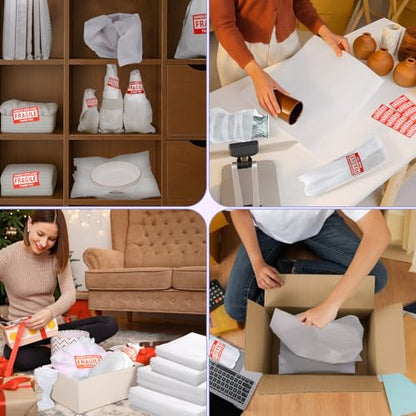 390 Pcs Moving Supplies, 270 Foam Pouches & Foam Sheets, 4 Sizes Packing Foam Pouches with 120 Fragile Stickers for Protect Cushion Dishes China Storage Supplies (7.8X7.8", 7.8X12", 12X12", 12X16") - size: 270PCS-4 Sizes (7.8X7.8, 7.8X12, 12X12, 12X16)