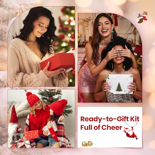 Beetles 80 Pcs Christmas Gel Nail Polish Kit with U V Light - 55 Color Gel Nail Kit Gifts for Women Soak Off Color Enchantment Winter Red Nails Art Home DIY Salon Beginners Manicure Set - color: Christmas Gel Nail Kit
