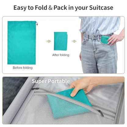 F-color Travel Laundry Bags 2 Pack - Cruise Essentials 2026 Washable Dirty Clothes Travel Bag 24 x 36 Inch for Cruise Ship Cabin, Summer Camp & College Dorm Hamper Liner, Blue & Gray - color: 2-Pack, Blue & Gray