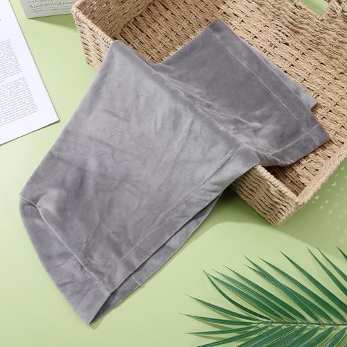 Ciieeo 2-Pack Universal Grey Velvet Sofa Armrest Covers Stretchy Armrest Protectors for Couch Furniture Machine Washable Slipcovers for Living Room and Office