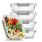 JoyJolt Glass Food Storage Containers with Lids. 5 Pack Glass Meal Prep Containers Reusable 35oz Single Compartment Airtight Container Set. Lunch Containers for Adults and Kitchen Storage Containers - color: Gray