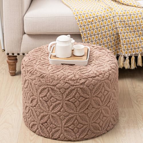 Plush Multi-Functional Ottoman Pouf – Ergonomic Ottoman Foot Rest with Space-Saving Design, Perfect Under Desks, Couches & Sofas (Coffee) - color: Coffee