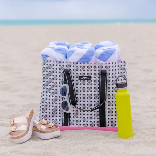 SCOUT Original Deano Tote - Durable Lightweight Open Top Beach, Pool & Lake Bag, Inside Zip Pocket, Folds Flat - color: Cane Fonda