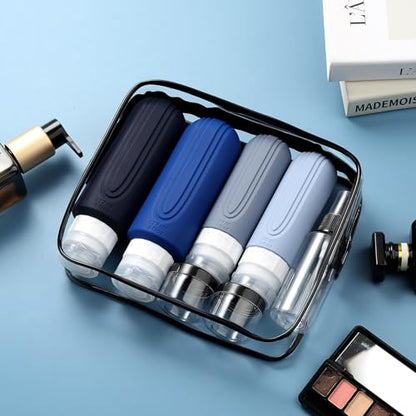 Mrsdry 16 Pack Travel Bottles for Toiletries, Oversize 6oz Silicone Travel Containers, Leak Proof Refillable Liquid Shampoo And Conditioner Travel Essentials - color: Blue