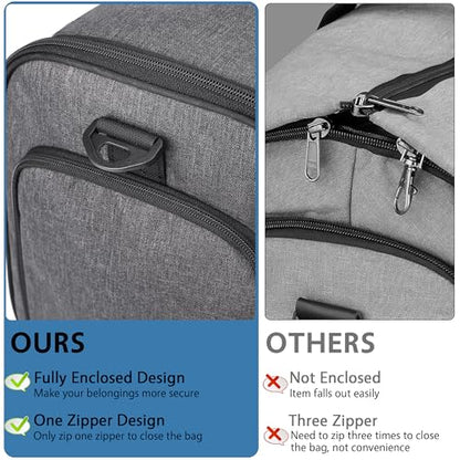 HILOMON Garment Duffle Bags for Travel, YKK Zippers Carry On Convertible Suit Bag with Waterproof Compartment & Shoe Compartment & Shoulder Strap - color: Waterproof Compartment