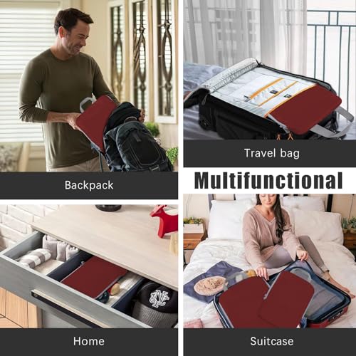 PANDA JOYS 4 Set Compression Packing Cubes Travel - Travel Accessories Expandable Packing Organizers for Carry On - Essentials Luggage Bags - Burgundy - color: Burgundy