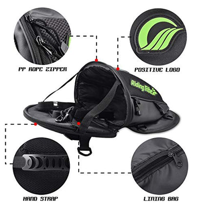 KATUR Motorcycle Backseat Tank Bag Multifunctional Waterproof PU Leather Storage Saddle Bag Motorbike Rear Seat Super Light Tail Accessories Bags -Black