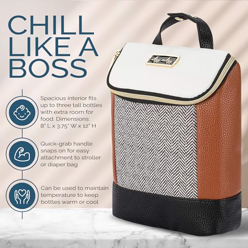 Itzy Ritzy Insulated Bottle Bag – Keeps Bottles Warm or Cool - Holds 3 Bottles & Features Interior Pocket For Ice Pack (Not Included), Coffee and Cream - color: Coffee & Cream