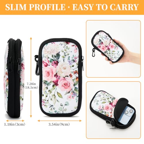 WOZEAH Double Eyeglass Case with 2 Compartments, Travel Eyewear Organizer for Two Pairs of Glasses - color: Rose