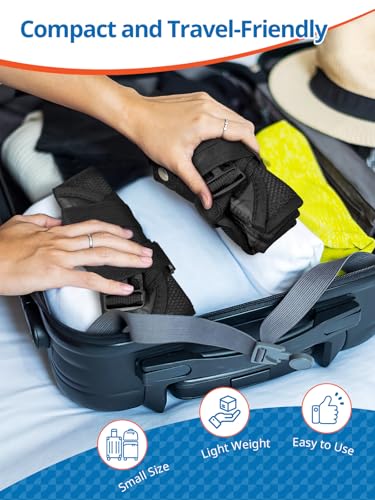 SARISUN 2 Pack Airplane Foot Hammock, Portable Travel Feet Rest Leg Relief, Ergonomic Hanging Sling for Long Flight,Car, Office Home, Comfort Support Travel Essentials, Black